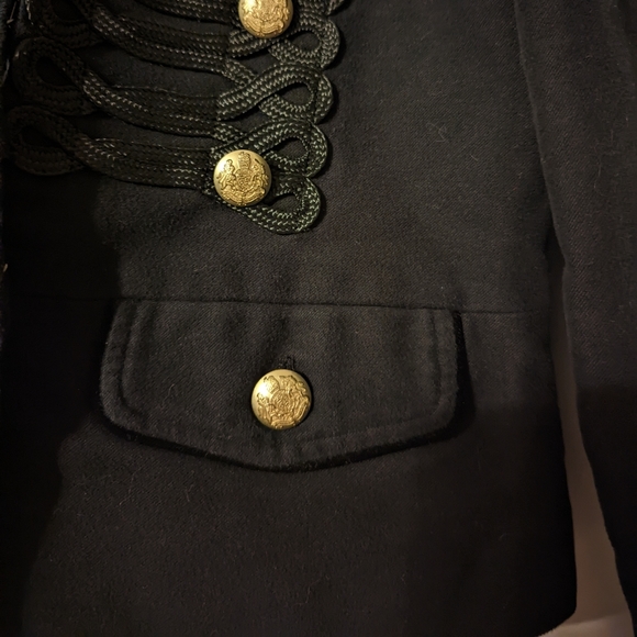 Gap Bloggers Fave Black Gold Military Cropped Band Tuxedo Blazer Jacket - Picture 11 of 11